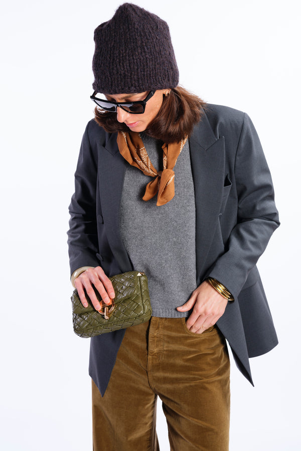 Borsa in pelle intrecciata