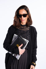 mini black leather bag 