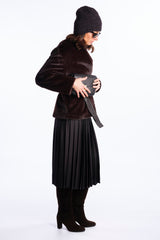 mini black leather bag 