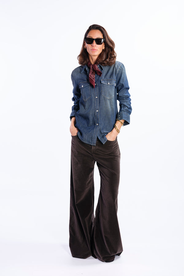 Velvet brown palazzo pants