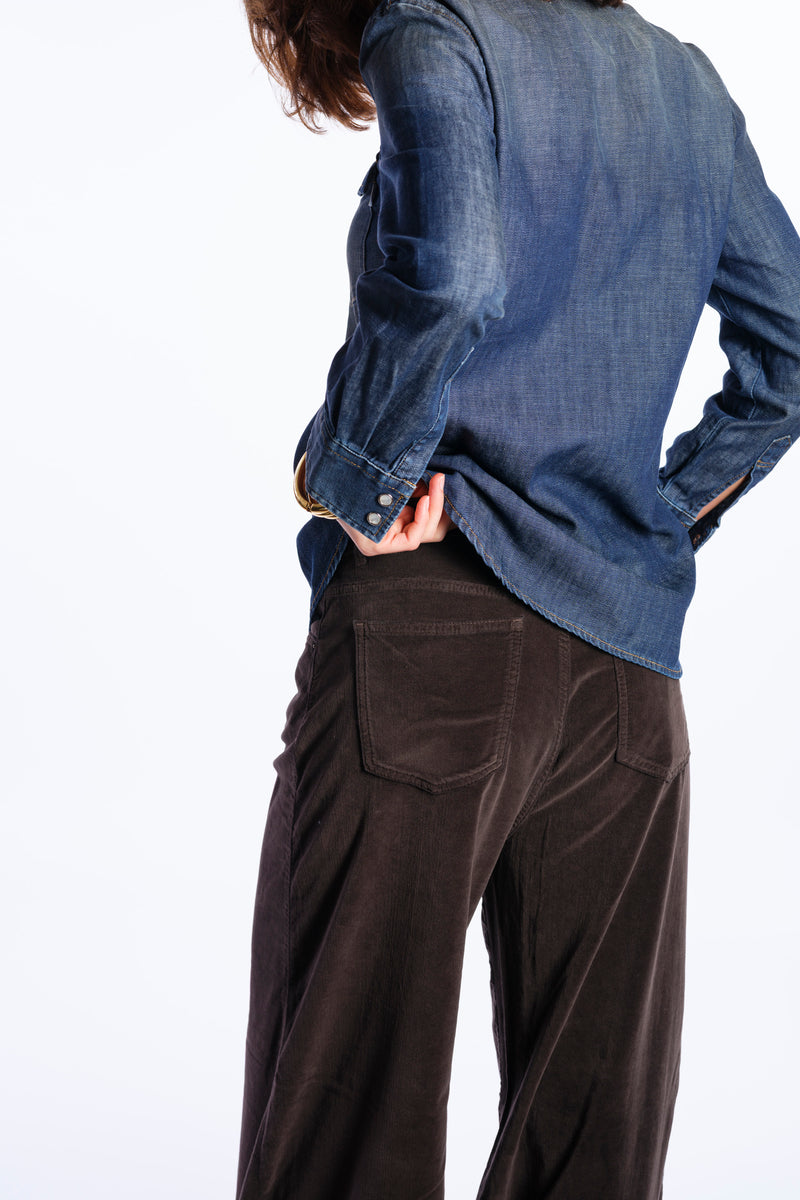 Velvet brown palazzo pants