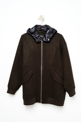 MILITARY GREEN WOOL BOMBER JACKET