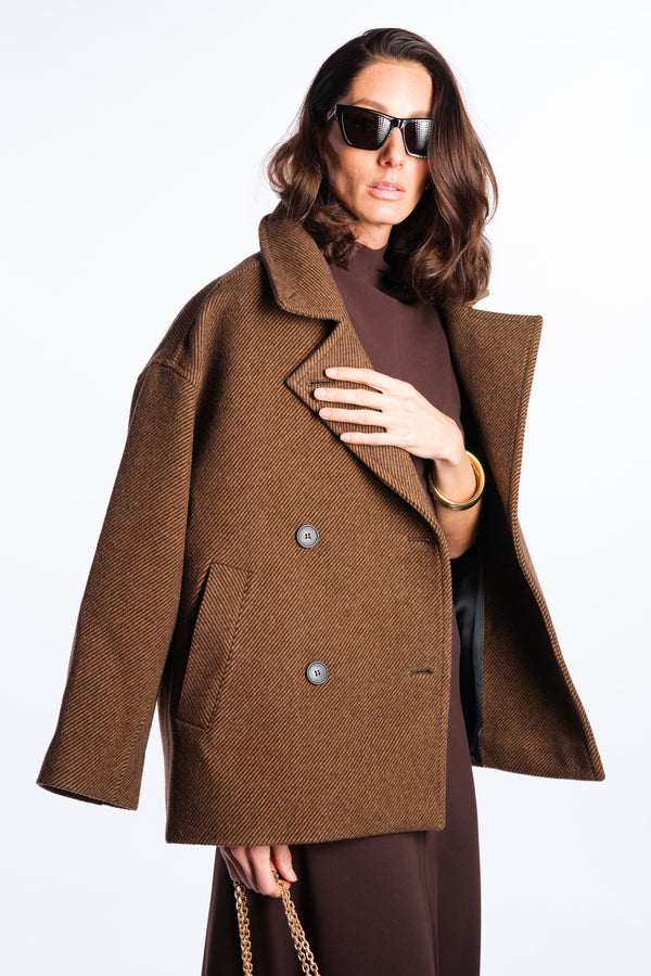 Giaccone doppiopetto marrone