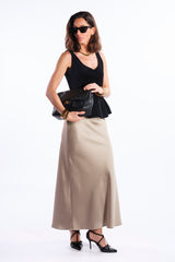 Long black dress with open back