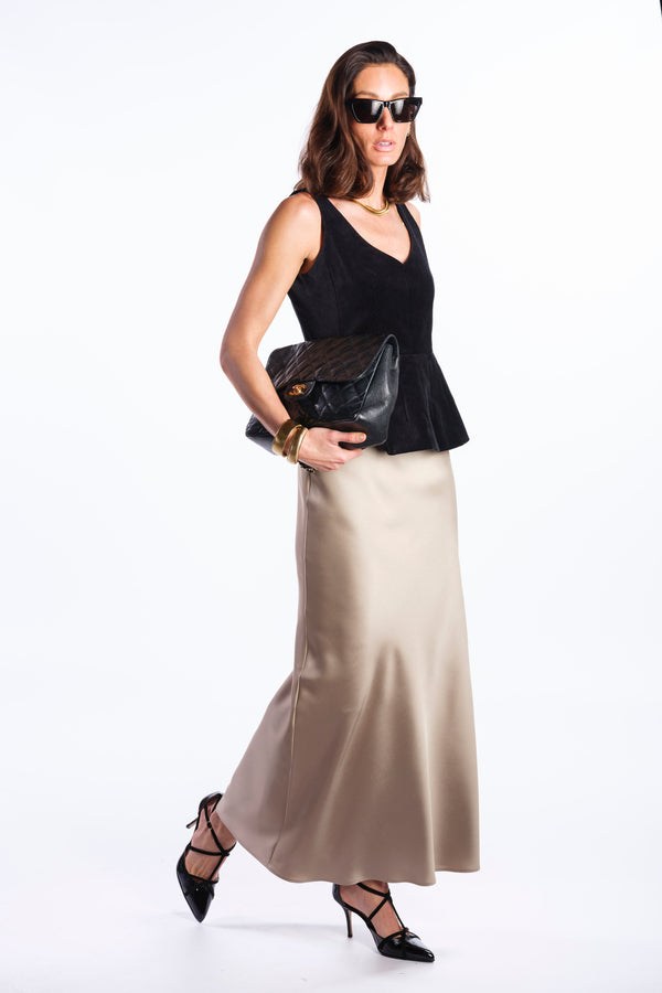 Long black dress with open back