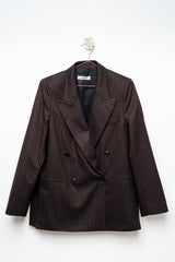BLAZER double-breasted BROWN STRIPED
