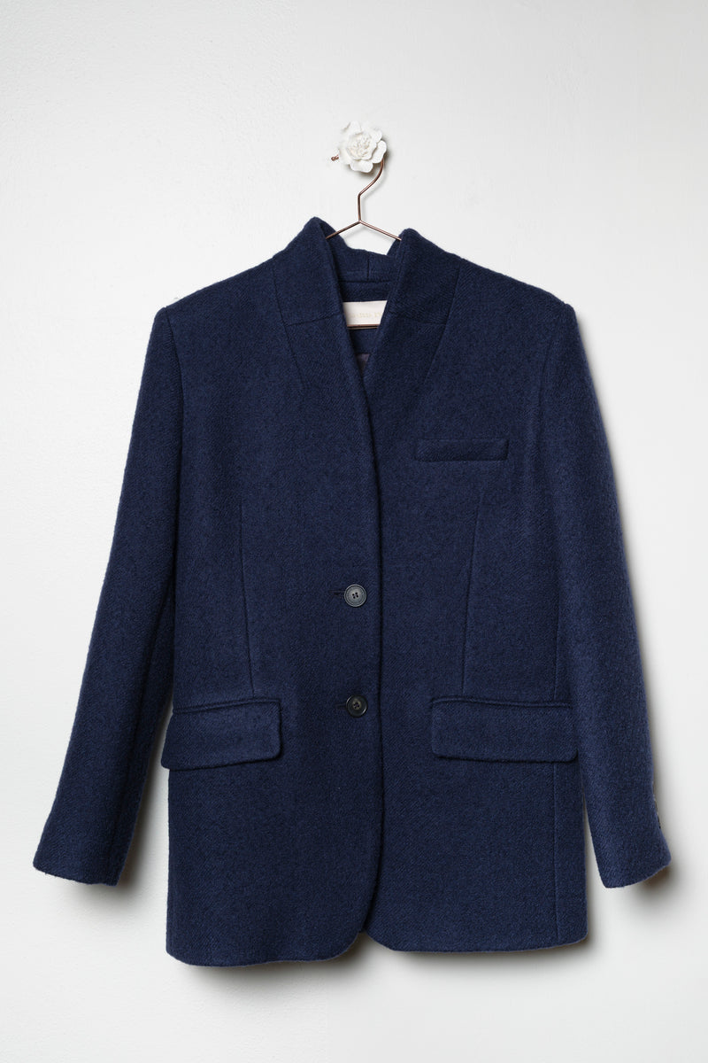 Cappotto corto blu
