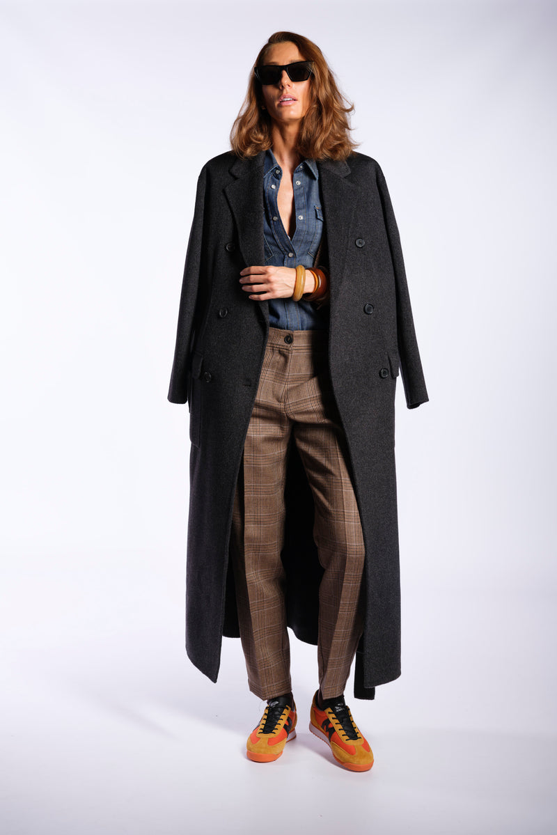 Cappotto doppiopetto antracite