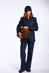 Cappotto corto blu