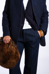 Cappotto corto blu