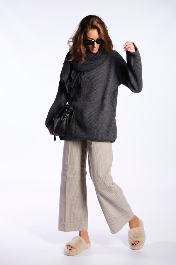 pantalone a coste in velluto