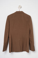 Camel brown linen blend blazer