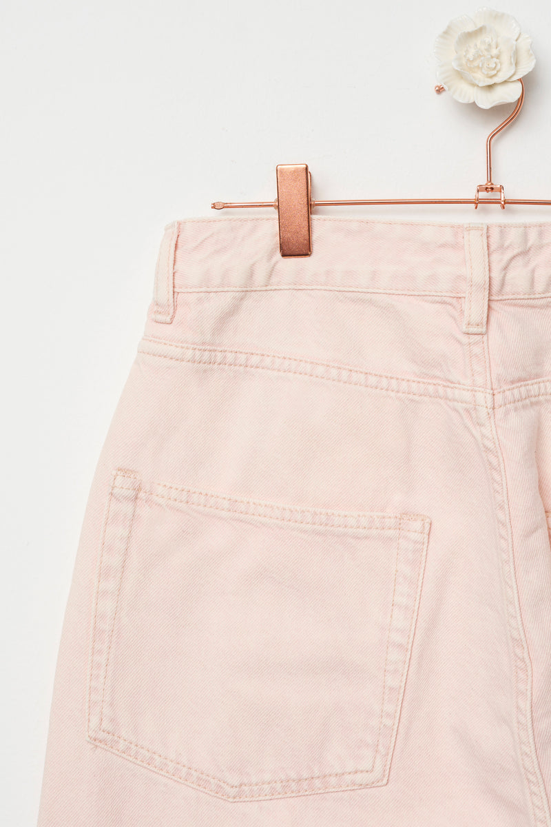 JEANS GAMBA ampia light rose