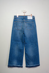 Raw-cut wide leg jeans