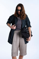 Striped Bermuda shorts