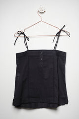 Top voile di cotone nero