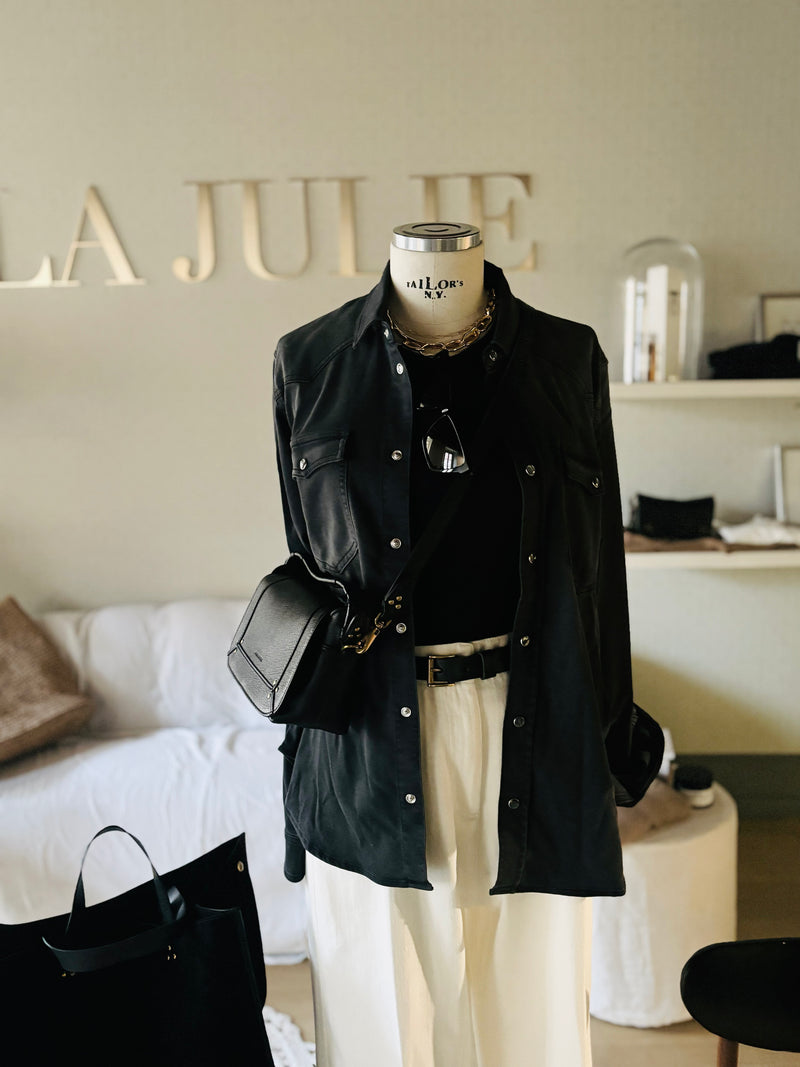 CAMICIA IN JEANS NERA