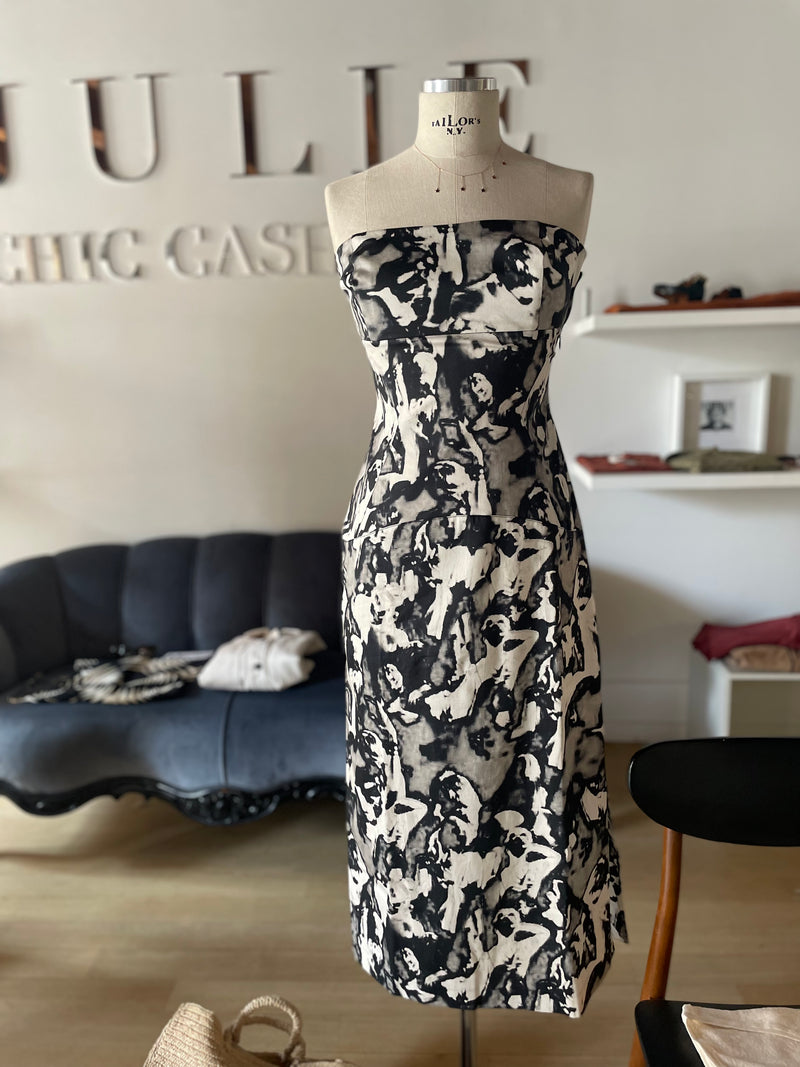 Printed longuette dress