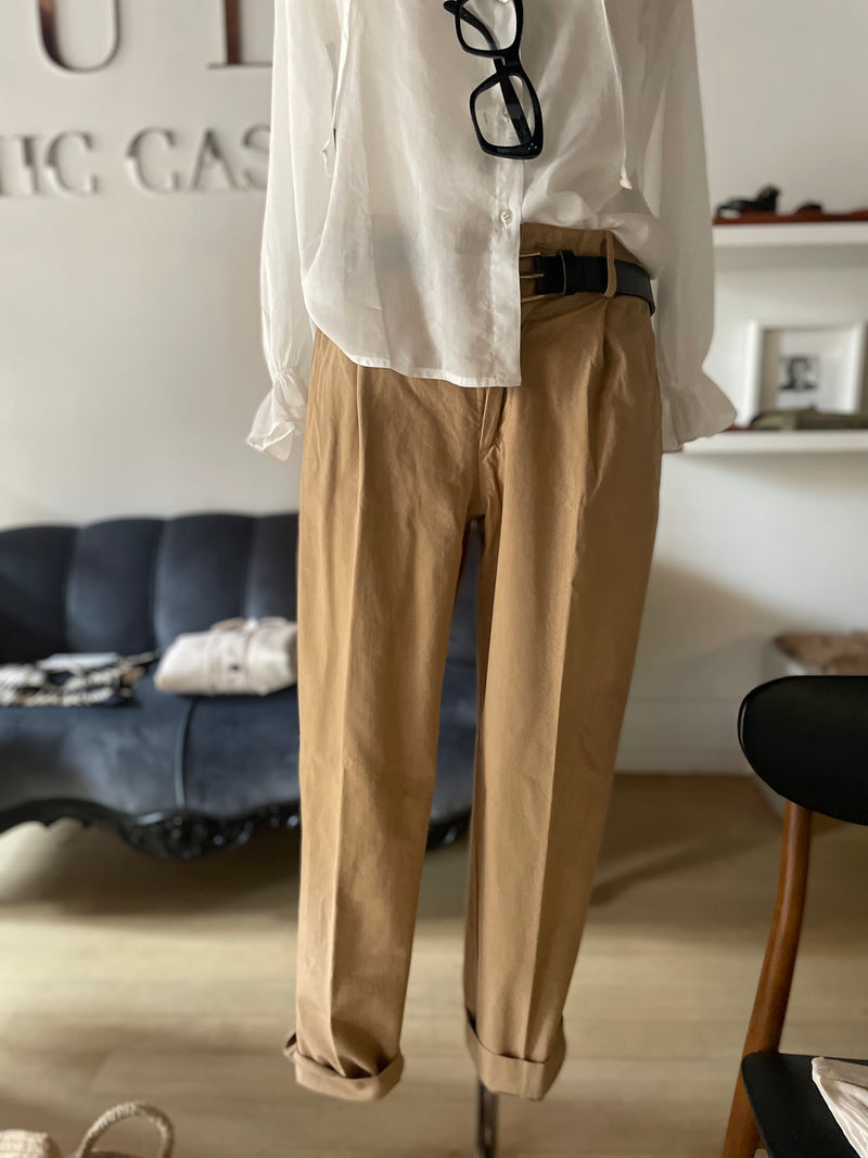 Canvas cotton Pants with pincers