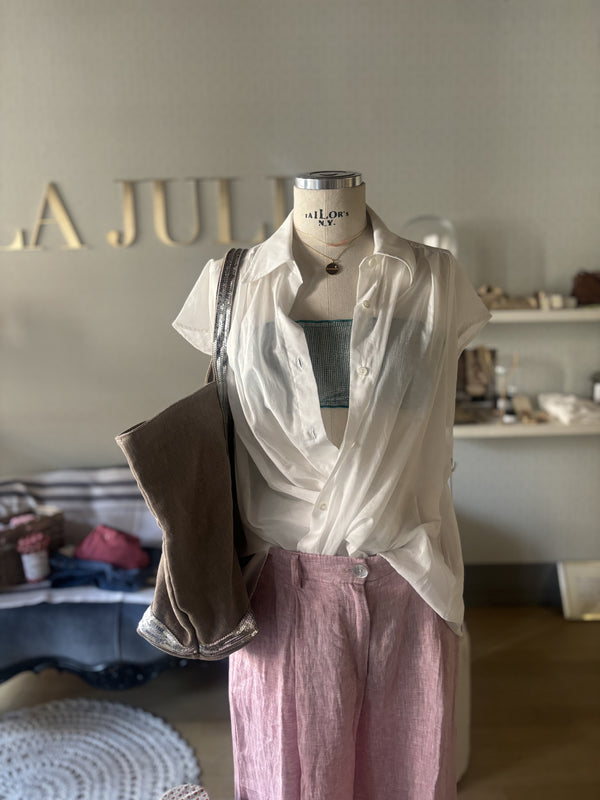 Camicia over  in mussola di cotone