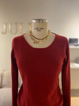 Raw cut crew neck sweater