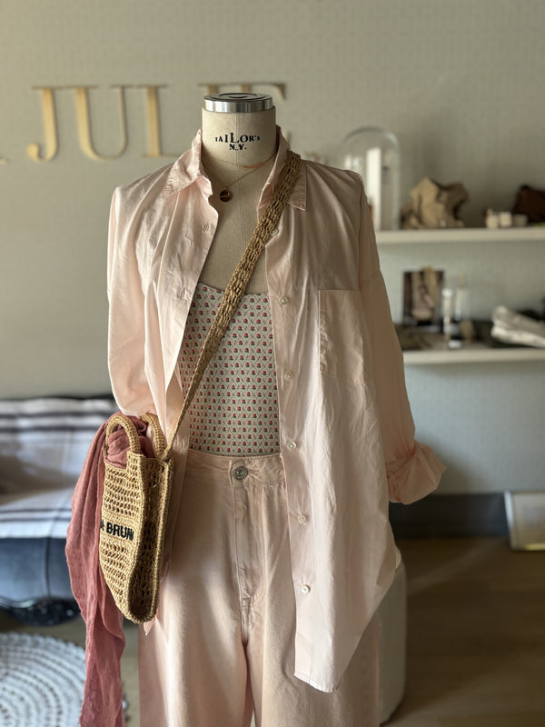 CAMICIA  OVER IN POPELINE ROSA