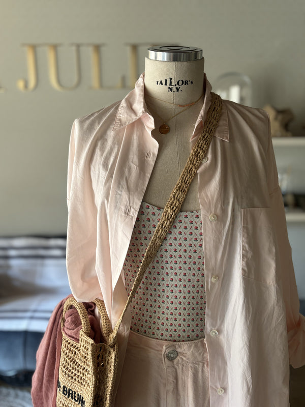 CAMICIA  OVER IN POPELINE ROSA
