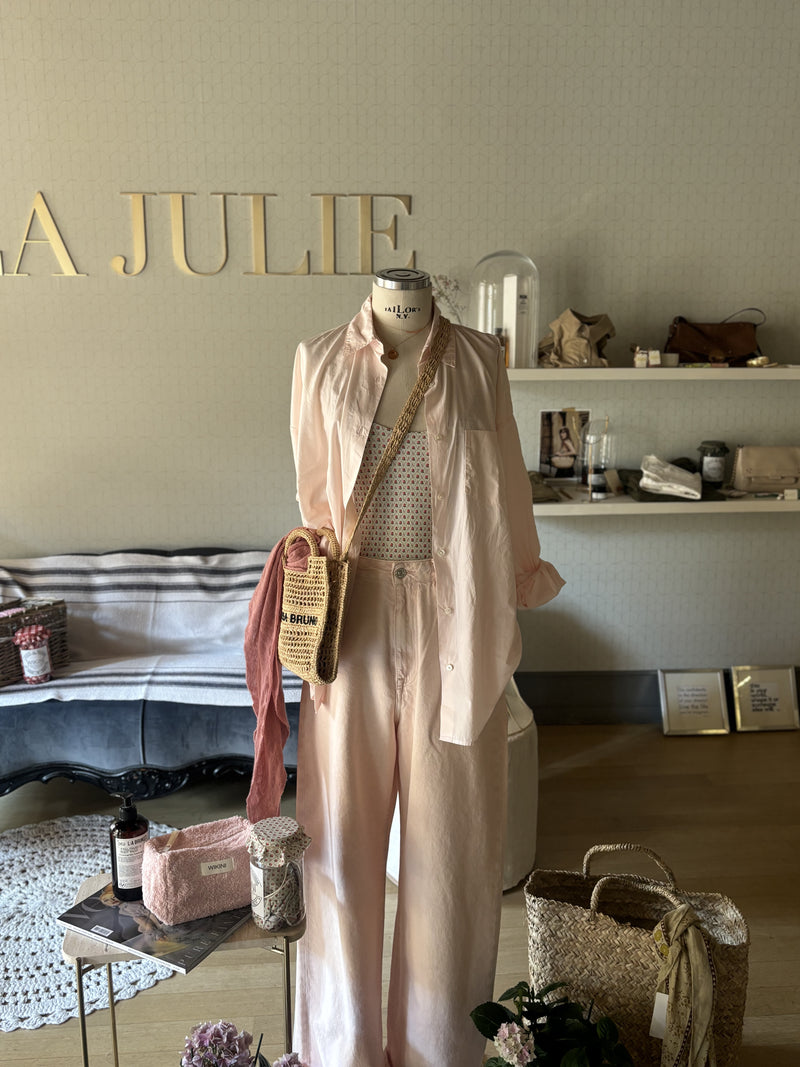 JEANS GAMBA ampia light rose