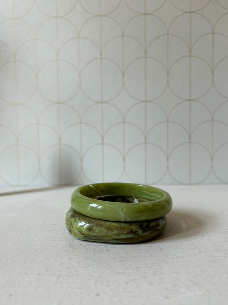 Bracciale in resina verde bosco