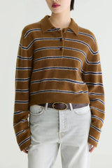 STRIPED POLO SWEATER