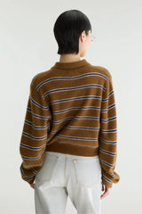 STRIPED POLO SWEATER