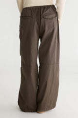 PANTALONI A GAMBA LARGA IN TWILL DI COTONE
