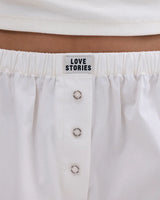 WHITE BOXER SHORTS