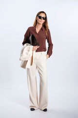 PANTALONE A PALAZZO MILKY WHITE