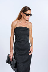 ABITO BUSTIER NERO STAMPA