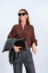 Camicia blusa cioccolato