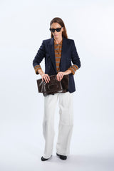 BLAZER DOPPIOPETTO IN LANA E CASHMERE NAVY