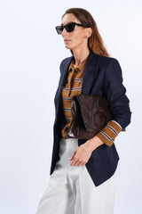 BLAZER DOPPIOPETTO IN LANA E CASHMERE NAVY