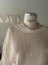 cropped mesh sweater