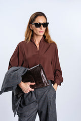 Camicia blusa cioccolato