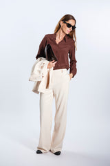 PANTALONE A PALAZZO MILKY WHITE