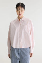 CAMICIA RIGHE OVERSIZE ROSA
