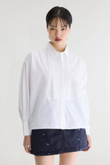 WHITE SMOKING STYLE SHIRT