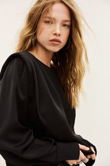 BLACK SATIN TOP
