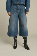 BERMUDA oversize IN WASHED DENIM