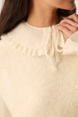 COLLETTO CREMA MISTO LANA E CASHMERE