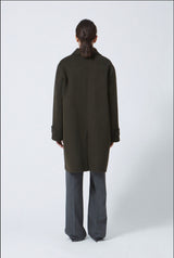 CAPPOTTO CORTO IN LANA MILITARY GREEN