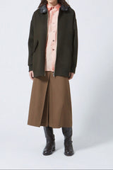 BOMBER IN LANA MILITARY GREEN