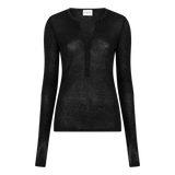 TOP SEMI TRASPARENTE NERO
