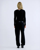 TOP SEMI TRASPARENTE NERO